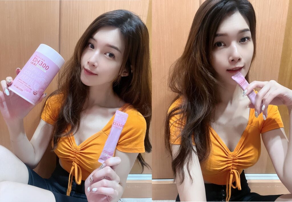 ✨DH300膠原蛋白胜肽-韓國獨家專利二胜肽✨100%魚類來源🐟膠原蛋白胜肽，PO˙OG含量高達50%❗️❗️✅透明公開膠原蛋白分子量300Da🤩✅日本Oricera®玄米神經醯胺，10%高濃度，每包12mg足量添加✅膠原合成關鍵▶️93%高濃度天然維生素C，告別化學合成，100%天然非基改✅穀胱甘肽益生菌-透亮光采，兼具抗氧化作用✅山竹果抽取物淡淡檸檬清新風味，告別膠原蛋白動物腥味！無香料、無色素，每包只有15.4卡，輕卡無負擔！青春美麗多感合一，綻放你的女神光～♥